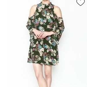 Everly Cold-Shoulder Floral Dress